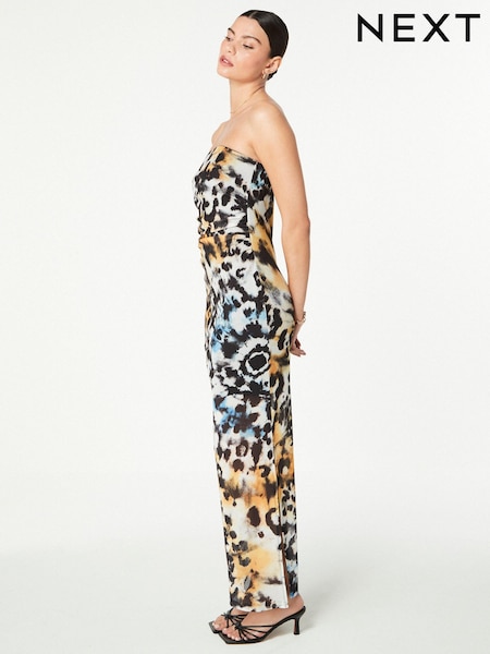 Animal Bandeau Mesh Jersey Dress (N24885) | €27