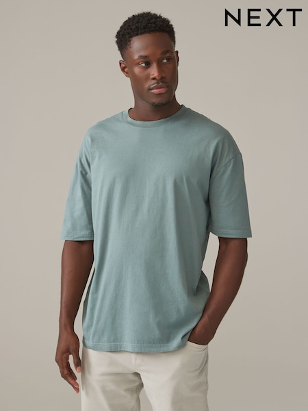 Green Relaxed Fit 100% Cotton Essential Regular Crew Neck T-Shirt (N24904) | 20 QAR
