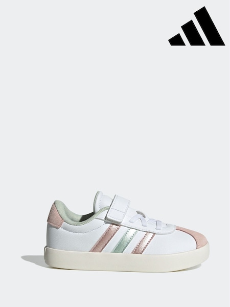 Blanc/Rose/Argent - Adidas Vl Court 3.0 Trainers (N25075) | €49