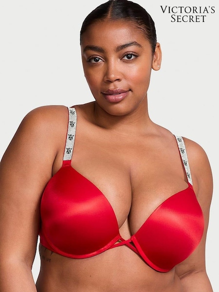 Victoria's Secret Lipstick Red Bombshell Add 2 Cups Push Up Shine Strap Bra (N25109) | €68
