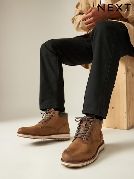 Tan/Brown Leather Sports Boots (N25141) | $98