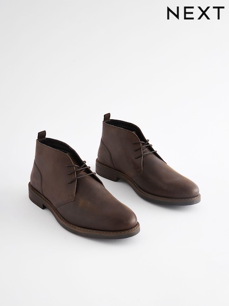 Brown Waxy Leather Chukka Boots (N25145) | 287 QAR
