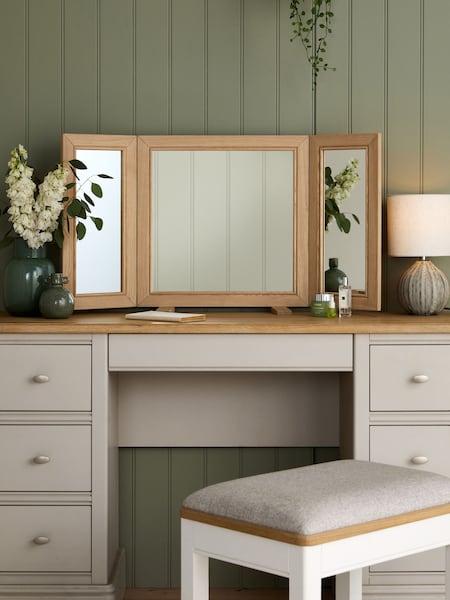Light Natural Hampton Solid Oak Mirror (N25156) | €305