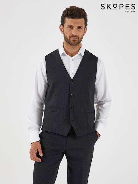 Skopes Charcoal Grey Single Breasted Wool Rich Darwin Suit Waistcoat (N25158) | €93