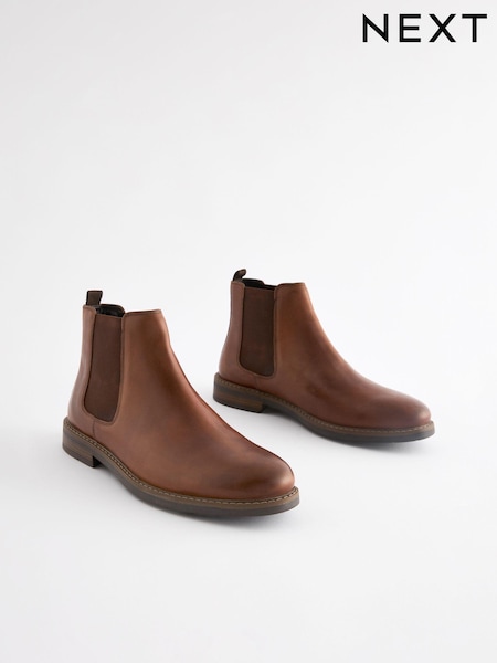 بني فاتح بني - Waxy Leather Chelsea Boots (N25168) | ‏299 ر.س.‏