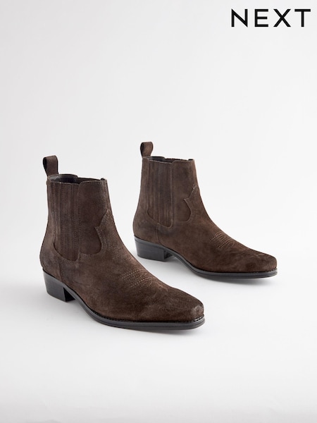 Edit Leather Western Chelsea Boots (N25177) | kr595
