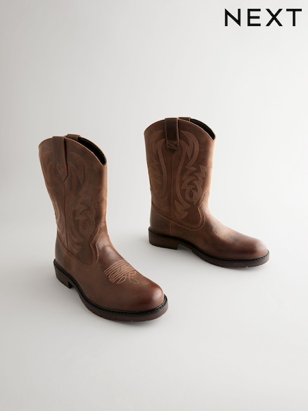 Leather Western Boots (N25180) | kr666