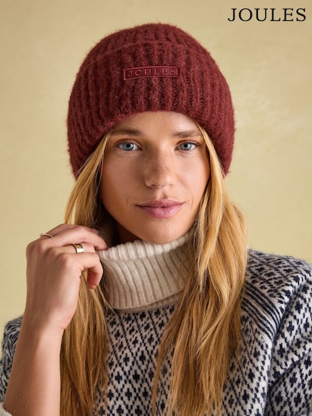 Joules Caversham Burgundy Beanie Hat (N25207) | €28