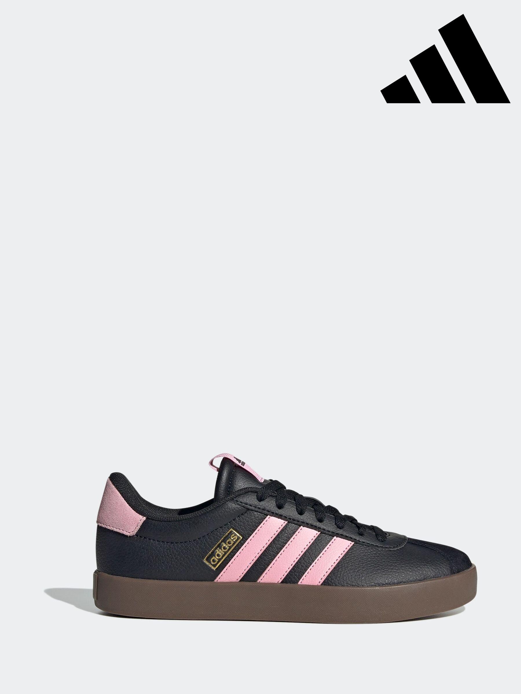 Ladies black and pink trainers outlet