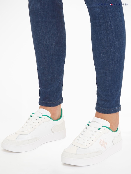 Tommy Hilfiger White Heritage Court Sneakers (N25224) | AED291