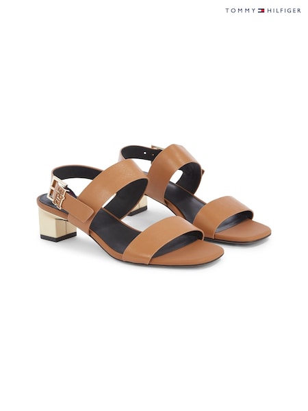Tommy Hilfiger Brown Mid Heel Sandals (N25243) | AED378