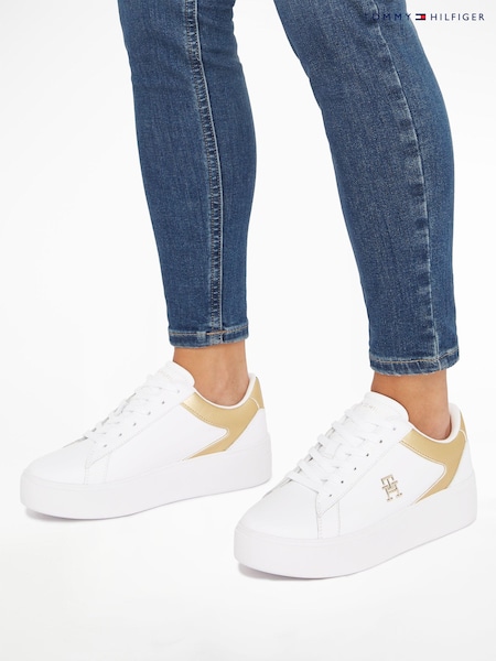 Tommy Hilfiger White Platform Court Sneakers (N25257) | €89