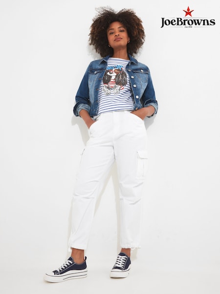 Joe Browns White Relaxed Fit Cargo Trousers (N25311) | €31