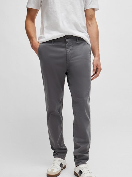BOSS Grey Tapered Fit Stretch Cotton Chino Trousers (N25391) | €182