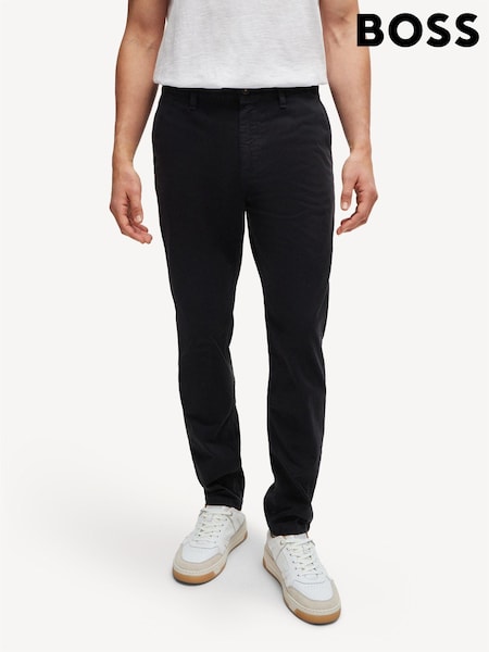 BOSS Black Tapered-Fit Chinos In Stretch-Cotton Satin (N25401) | 0 QAR