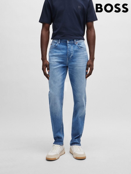 BOSS Light Blue Regular Fit Taper Comfort Stretch Denim Jeans (N25443) | €79