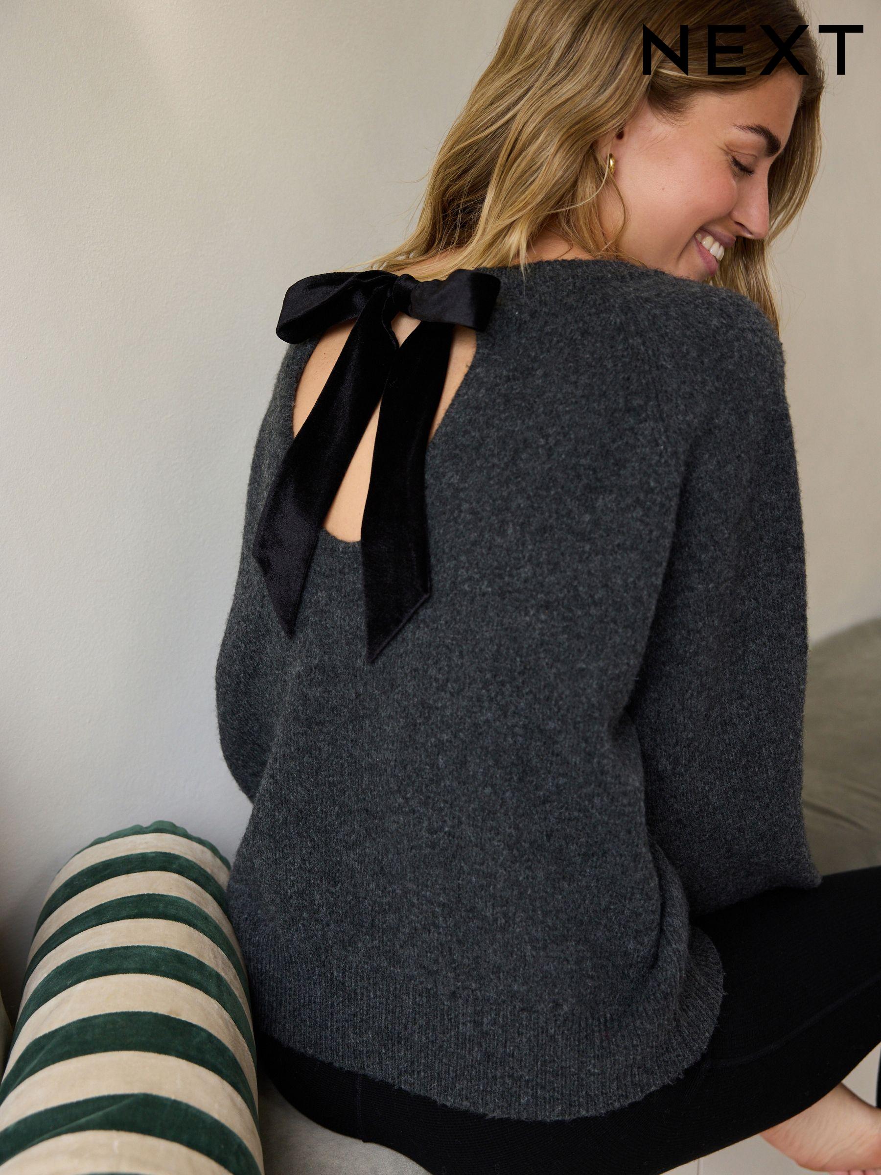 Womens Grey Jumpers Grey Plain Printed Jumpers Next