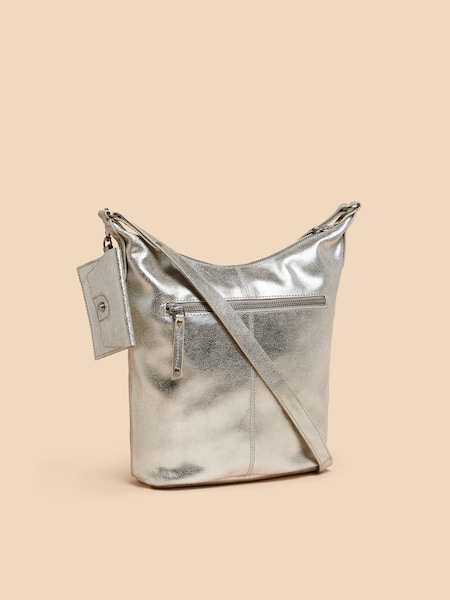 White Stuff Silver Tone Fern Leather Cross-Body Bag (N25503) | 376 QAR