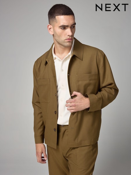 Olive Green EDIT Wool Shacket (N25538) | €14