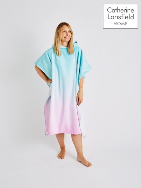 Catherine Lansfield 100% Cotton Ombre Adult Size Hooded Poncho Towel (N25583) | R$ 195