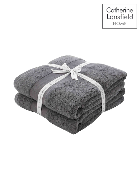 Catherine Lansfield Set of 2 Charcoal Anti-Bacterial 100% Cotton Towels (N25586) | R$ 315