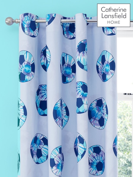 Catherine Lansfield Tie Dye Football Reversible Eyelet Curtains (N25596) | R$ 495