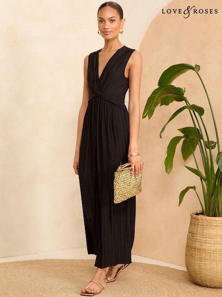 Love & Roses Drape Twist Front Sleeveless Jersey Maxi Dress (N25613) | 167 LEI