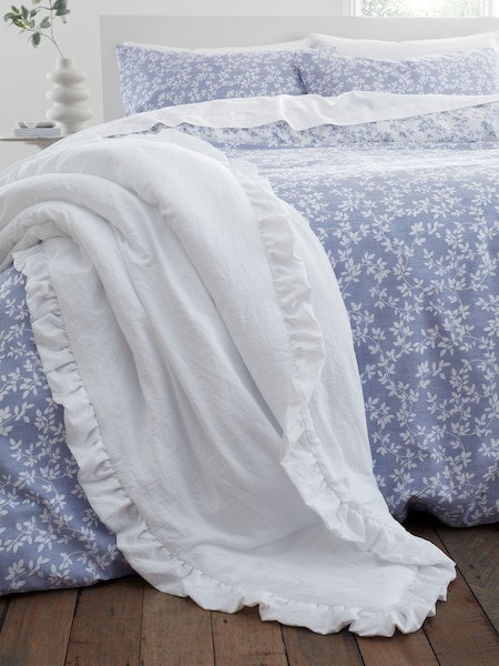 Bianca White Soft Washed Frill 220x230cm Bedspread (N25651) | ₪216