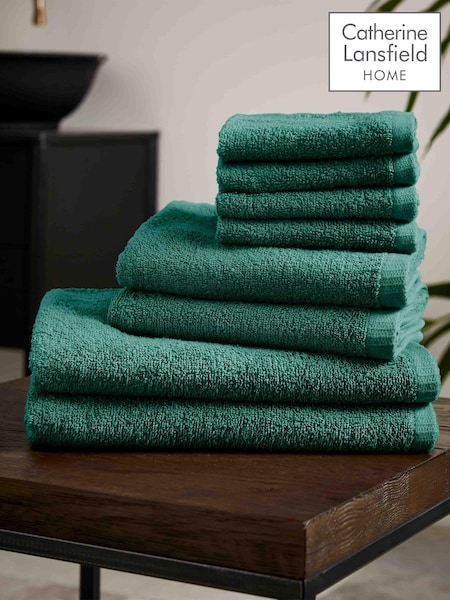 Catherine Lansfield Forest Green Quick Dry 100% Cotton Towel Set (N25653) | €35