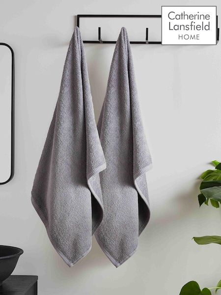 Catherine Lansfield Set of 2 100% Cotton Anti Bacterial Bath Sheet Towels (N25660) | R$ 195