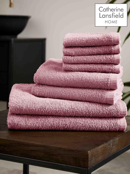 Catherine Lansfield Pink Quick Dry 100% Cotton Towel Set (N25718) | €31