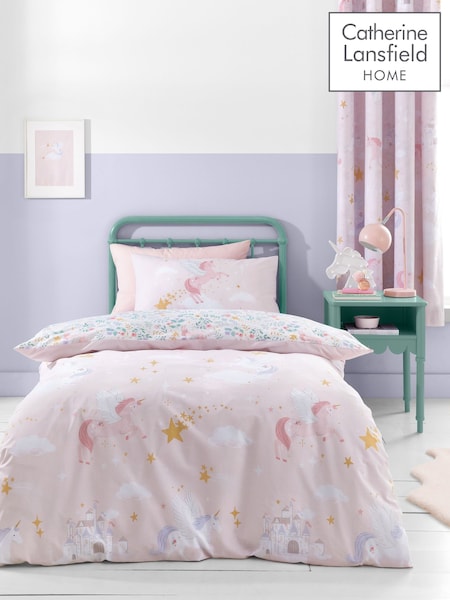Catherine Lansfield Pink Fairytale Unicorn Duvet Cover Set (N25872) | €23 - €31