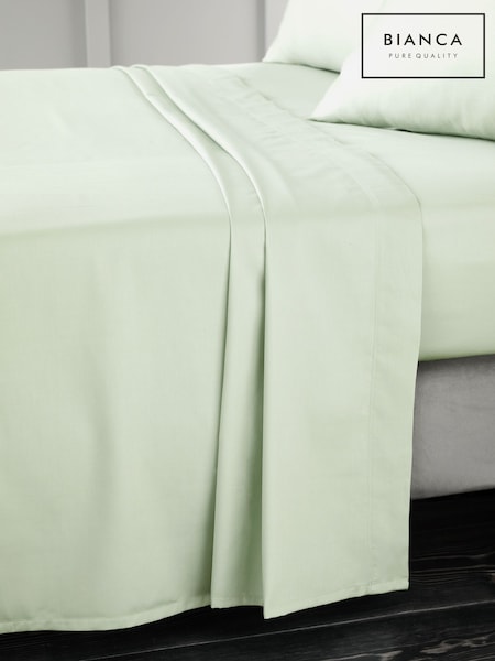 Bianca Green 400 Thread Count 100% Cotton Sateen Flat Sheet (N25873) | €40 - €71