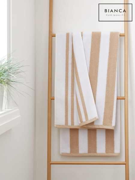 Bianca Reversible Stripe 100% Cotton Jacquard Towel (N25927) | €22 - €43