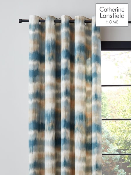 Catherine Lansfield Teal Ombre Texture Lined Eyelet Curtains (N25962) | €42 - €113