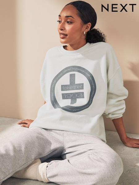 Ecru Cream Take That Sweatshirt (N25979) | AED31