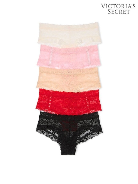 Victoria's Secret White/Pink/Nude/Red/Black Cheeky 5 Pack Knickers (N26060) | €31