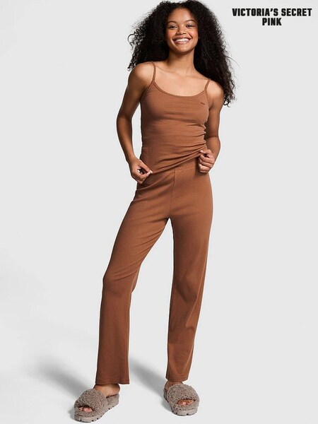 Victoria's Secret PINK Nude Caramel Cami Long Pyjama Set (N26065) | €45