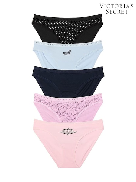 Victoria's Secret Black/Blue/Navy/Pink Bikini 5 Pack Knickers (N26113) | €31