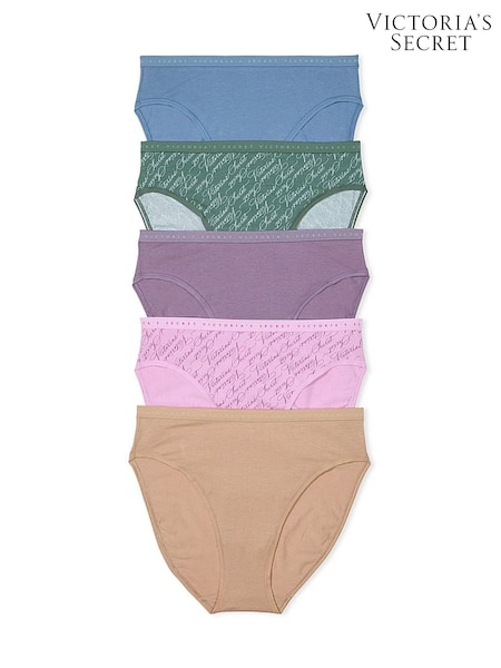 Victoria's Secret Blue/Green/Purple/Pink/Nude Brief 5 Pack Knickers (N26130) | €31