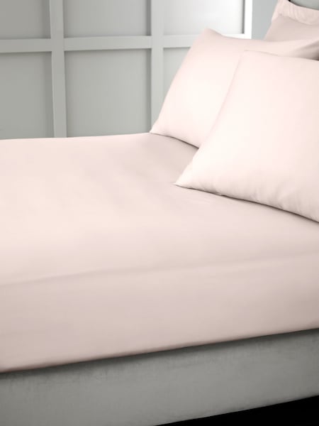 Bianca Blush Pink 400 Thread Count 100% Cotton Sateen Fitted Sheet (N26137) | €31 - €57