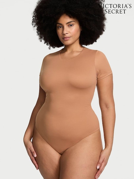 Victoria's Secret Toffee Nude FeatherSoft™ BODYWEAR Short-Sleeve Bodysuit (N26166) | €52