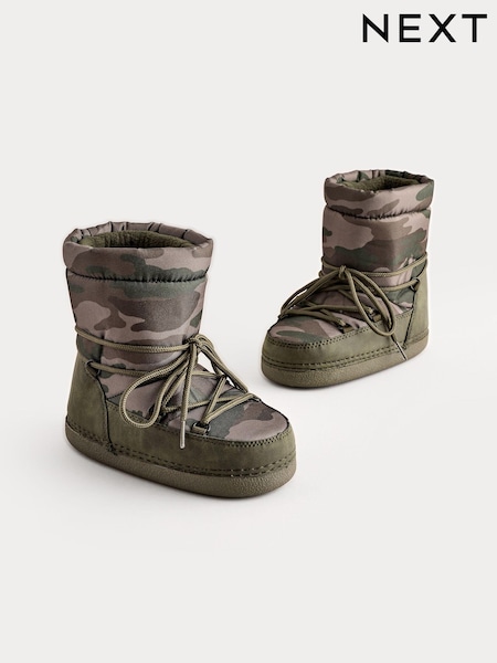 Green Camo Padded Winter Boots (N26178) | AED106 - AED128