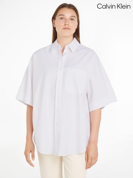 Calvin Klein White Oversize Cotton Shirt (N26347) | €138