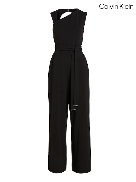 Calvin Klein Black Scuba Crepe Jumpsuit (N26348) | €147