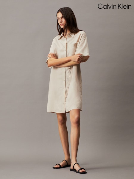 Calvin Klein Natural Linen Shirt Dress (N26361) | €59