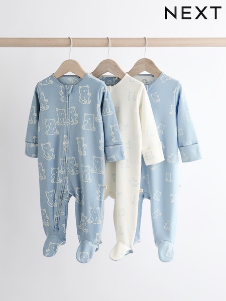 Blau - Baby Sleepsuits 3 Pack (0-2yrs) (N26365) | 23 € - 26 €