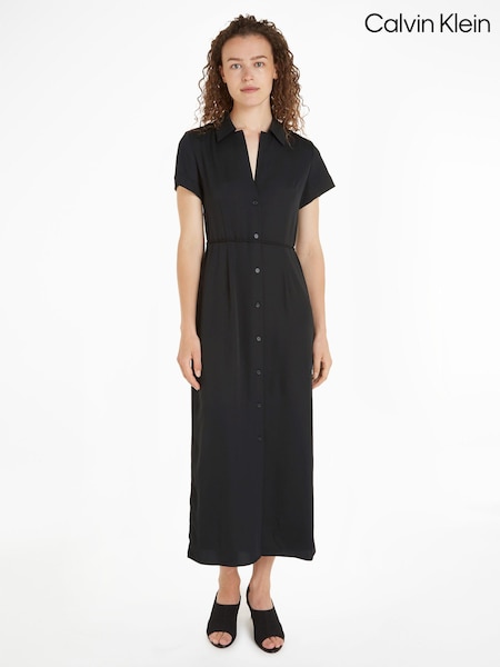 Calvin Klein Black Midi Shirt Dress (N26373) | €102