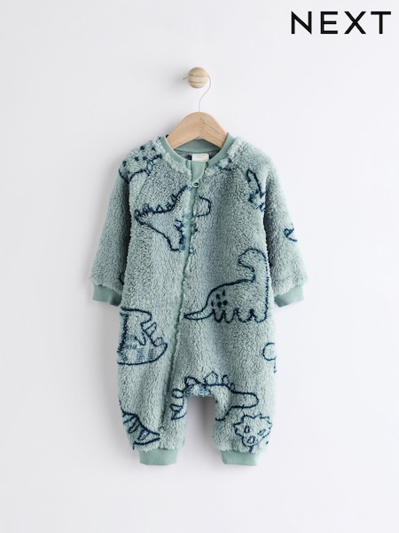 Teal Blue Character Baby Fleece Zip Sleepsuit (N26401) | AED61 - AED71