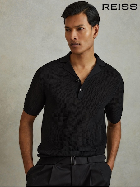 Reiss Charlie Open-Stitch Cuban-Collar Polo Shirt (N26721) | 153 €